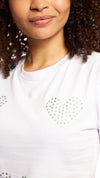 Tshirt basico de Strass con corazones