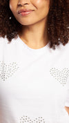 Tshirt basico de Strass con corazones